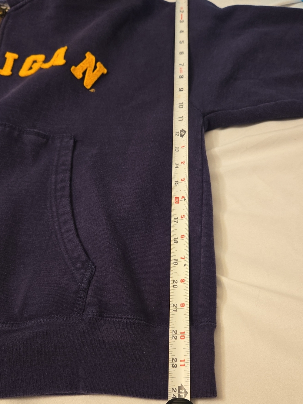 Steve & Barry's Navy Zip-Up Hoodie with Yellow Michigan Appliqué - Picture 7 of 8